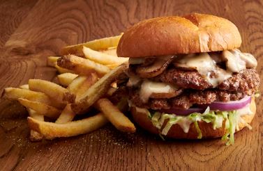 Mushroom Swiss Smashed Burger