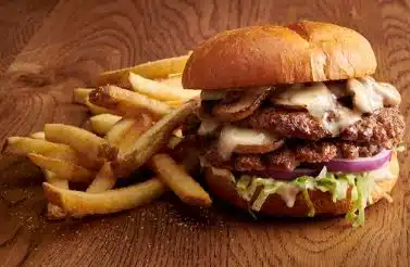 Mushroom Swiss Smashed Burger