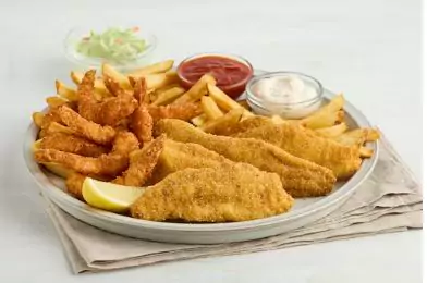 Fried Catfish & Crispy Shrimp Platter