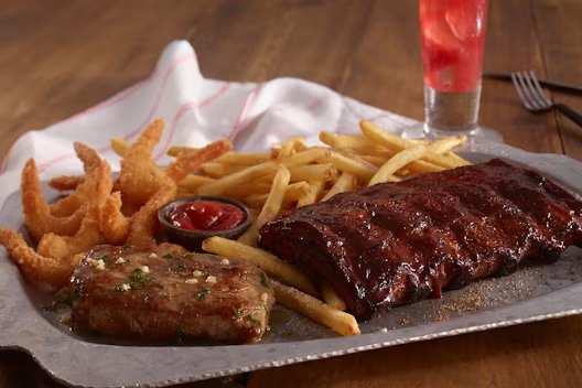 Saturday Special - Rib Eye*, Ribs, & Crispy Shrimp Combo